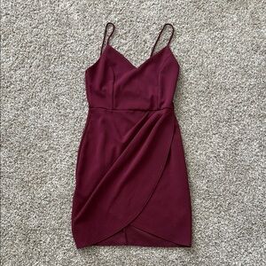 Lulu's Burgundy Wrap Mini Dress​
